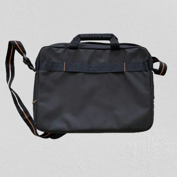 Solo New York Ace Slim 15.6" Laptop Briefcase, Black/Orange Polyester - Picture 2 of 5